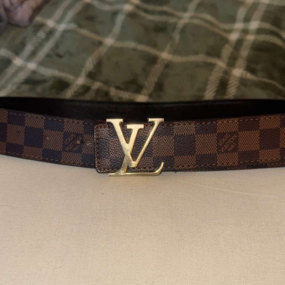 LOUIS VUITTON - Mini Damier Ebene 25mm LV Initiales 80 32 Belt